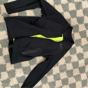 Black and lime Nike zip up jacket